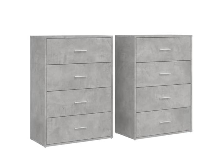 KGHFDVB Sideboard Set 2 STK. Betongrau 60x31x84 cm Holzwerkstoff Stabil, Feuchtigkeitsbeständig, Leicht zu Reinigen, Viel Stauraum für Bücher und Dokumente