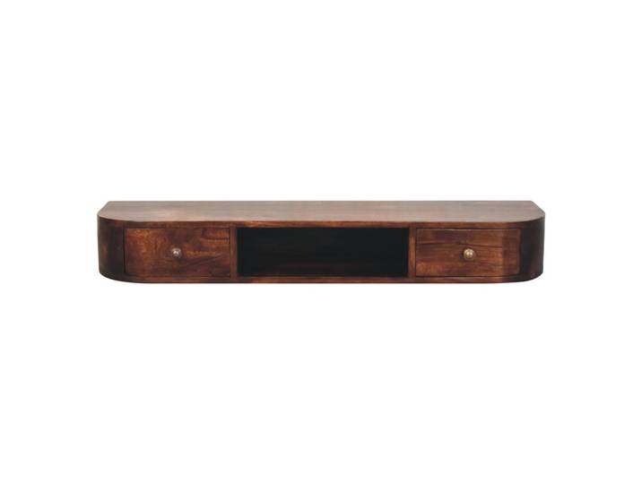 KONSOLENTISCH Kastanien-Finish, 2 Schubladen, 1 offenes Regal, Dunkelbraun