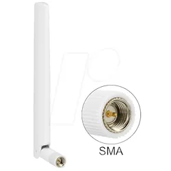 DELOCK 88790 - Antenne, 4G, SMA-Anschluss, WLAN, Bluetooth, Kippgelenk, weiß