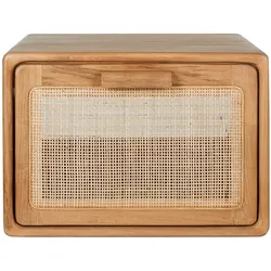 Hängendes Badezimmermöbel aus massivem Teakholz und Rattangeflecht L50 cm BALIA