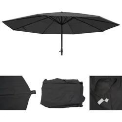 Bezug für Sonnenschirm Carpi Pro, Gastronomie Marktschirm Ø 5m, Polyester ~ anthrazit