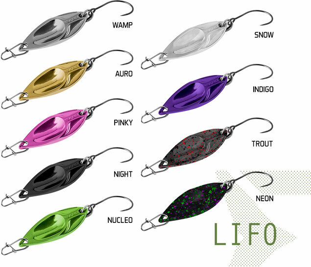 Cuillère ondulante Delphin LIFO 5g PINKY hook #8 Silver, Gray 5g PINKY hook #8