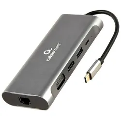 Gembird A-CM-COMBO7-01 (USB-C, 7 Ports), Dockingstation + USB Hub, Grau