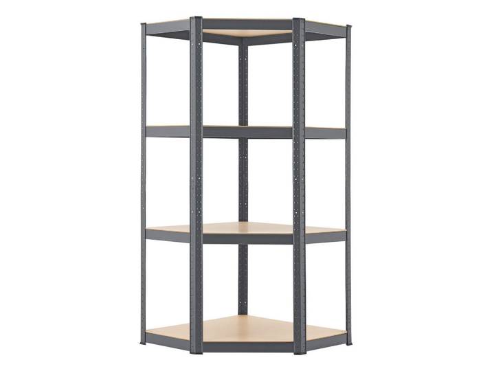 Juskys Eckregal Lagerregal Corner Easy grau 160x75x75 cm, Grau, Metall, 75x160x75 cm, Freizeit & Co, Heimwerken, Werkstatteinrichtung
