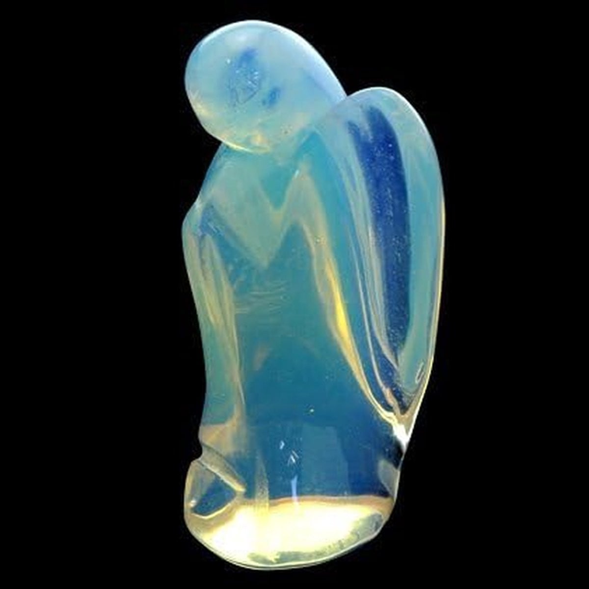Handgemaakt Opalite Engel Beeldje - Beschermengel Decoratie voor op Tafel - Medium Formaat - Gekleurd