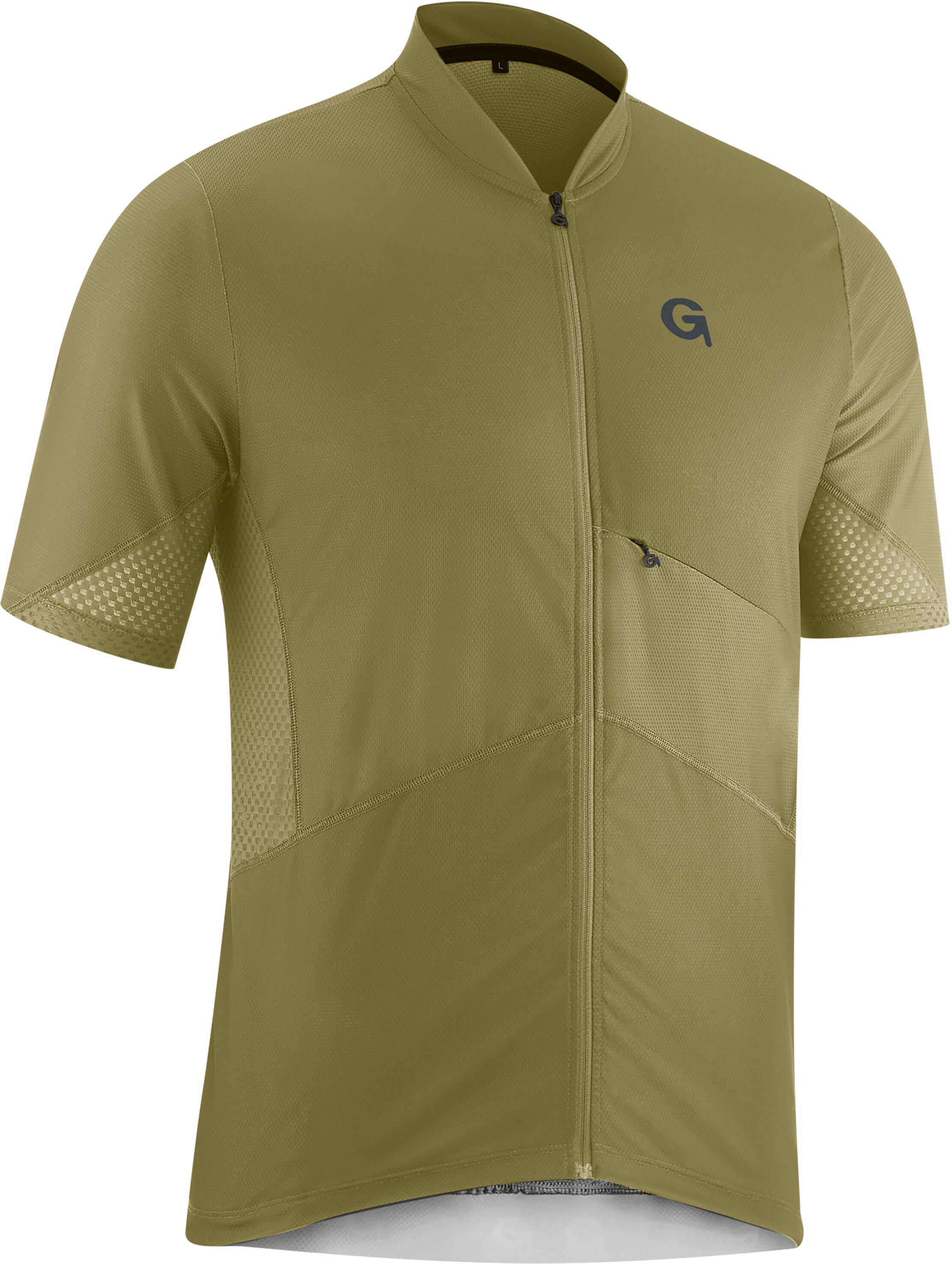 Radtrikot GONSO "FUSINE", Herren, Gr. 3XL, grün (olivgrün), 100% Polyester, Trikots Radtrikot, Leichtes Bikepacking Fahrradtrikot olivgrün 3XL