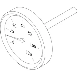BOSCH Ersatzteil TTNR: 8738203232 Thermometer D63mm 0-120grdC