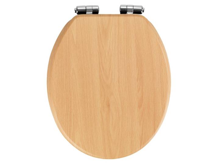 WENKO WC SITZ BUCHE NATUR Absenkautomatik Brillen Toiletten Deckel MDF Design