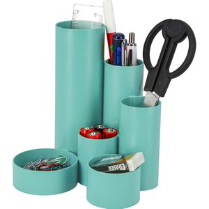 M&M Stiftehalter Schreibtisch-Boy, Recycling-Kunststoff, 6 Fächer, minze