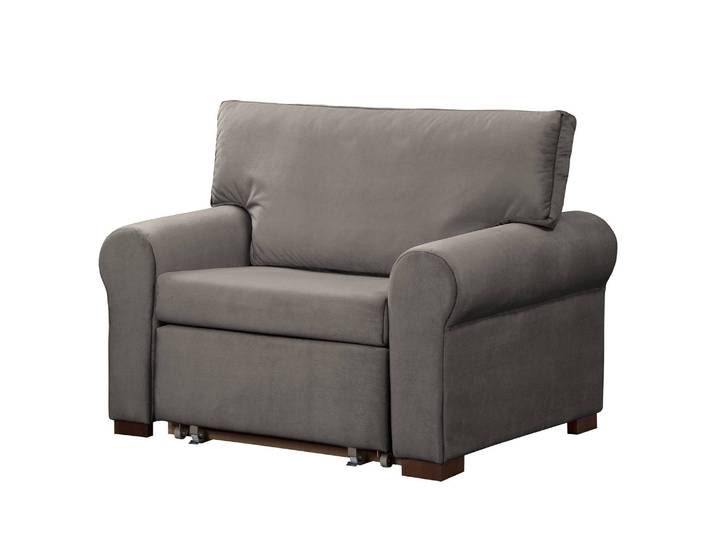 Schlafsessel Basic Country Grau/Grau Samt Krysia 125 x 90 x 90cm