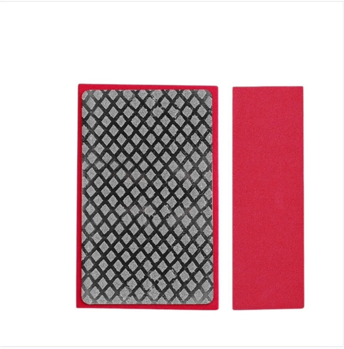INF 4er-Pack Fliesenkanten-Entgratungs- und Polierwerkzeug — 100 grit Diamant-Handpolierpads, roter Schaumrücken für