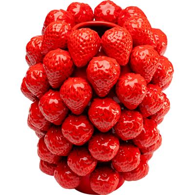 Tischvase KARE DESIGN "Vase Strawberries", rot, B:25cm H:30cm T:25cm, Porzellan, Vasen