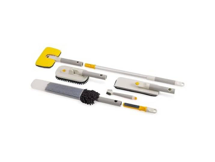 Joseph Joseph CleanTech Set d'Outils de Nettoyage Profond avec Poignée Télescopique\, 5 Outils\, pour Vitres et Carrelage