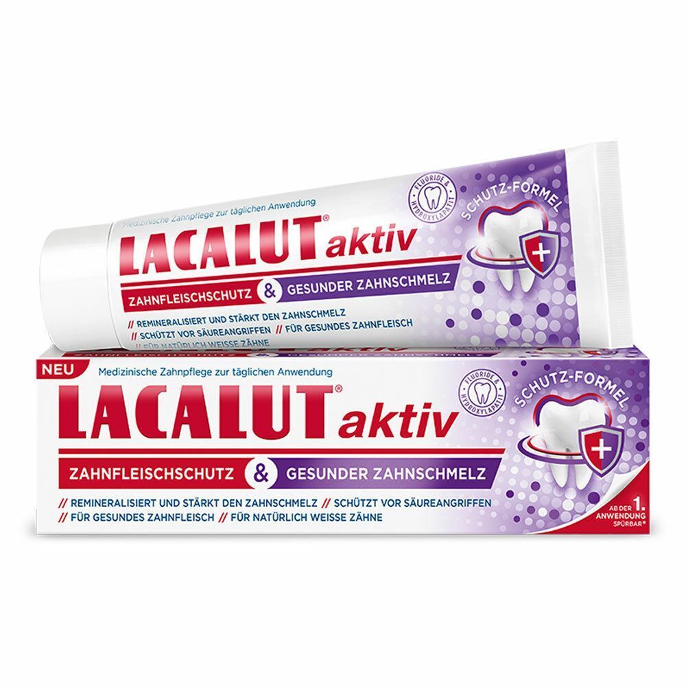 Lacalut aktiv Zahnfleischschutz & gesunder Zahnschmelz 2x75 ml Zahncreme