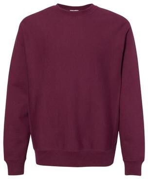 Independent Trading Co. IND5000C Legend Premium Heavyweight Cross-Grain Crewneck Sweatshirt in Maroon size XL   Cotton/Polyester Blend