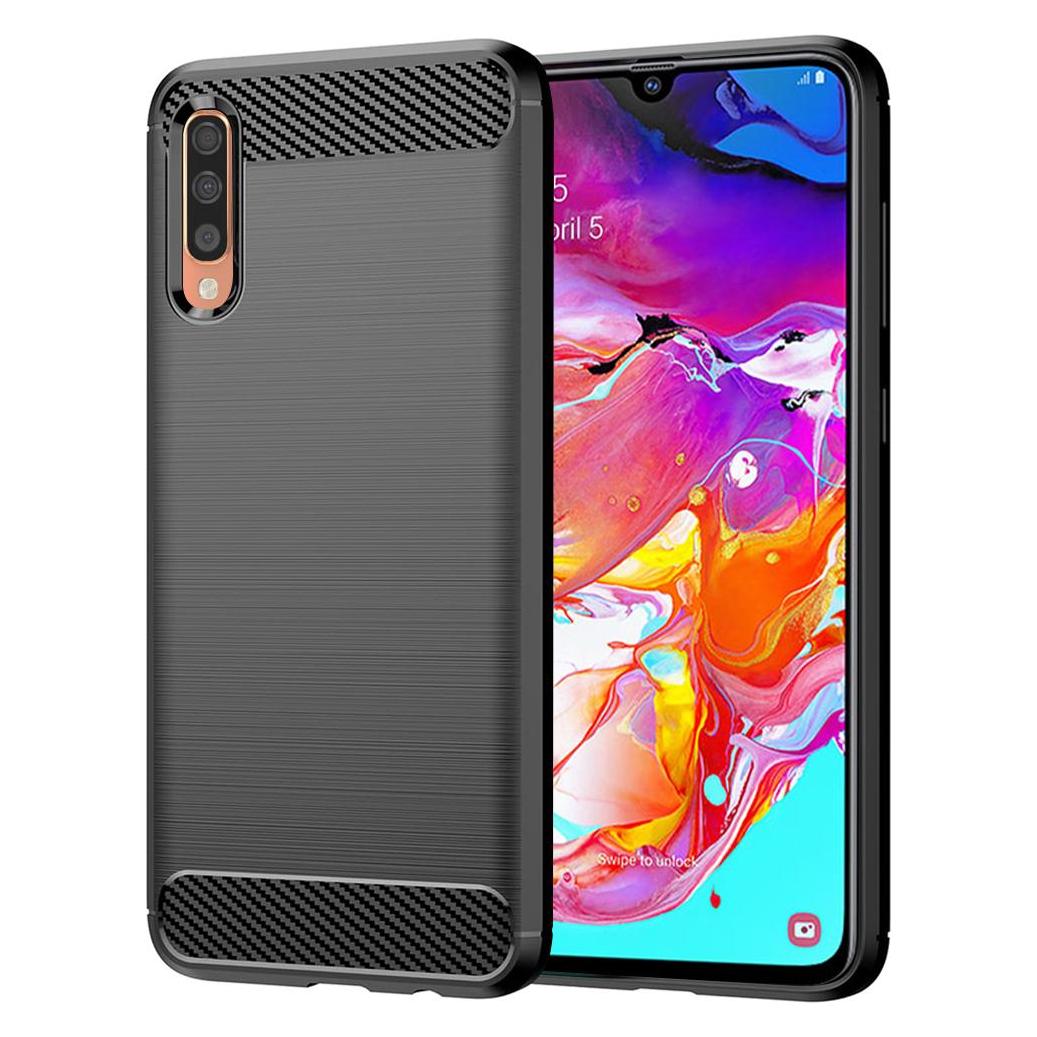 Techsuit - Carbon Silicone - Samsung Galaxy A70 / A70s - Black (Samsung Galaxy A70, Samsung Galaxy A70S) (56337075)