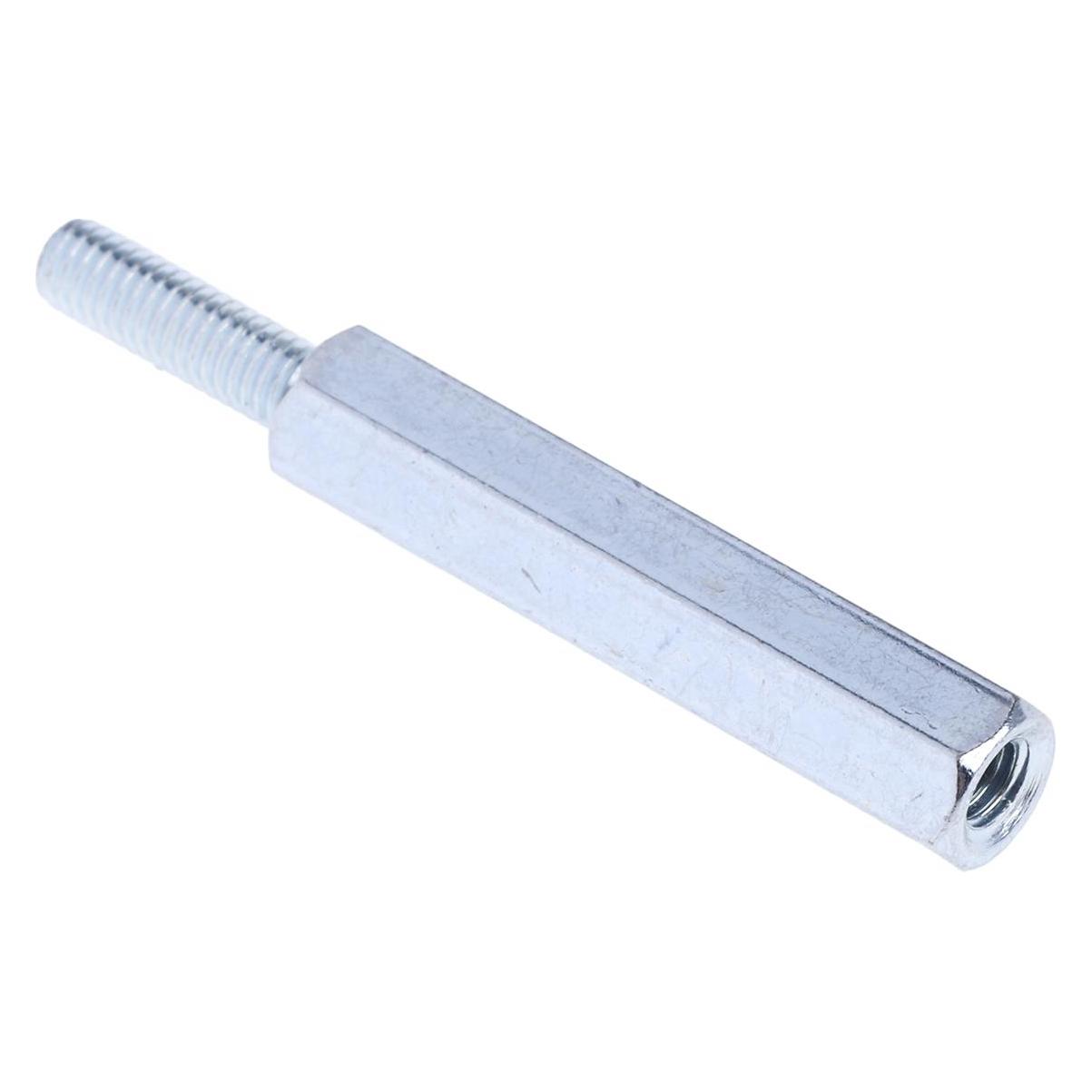 RS PRO Threaded spacer,mild steel,M3x25mm,M/F (8066629)
