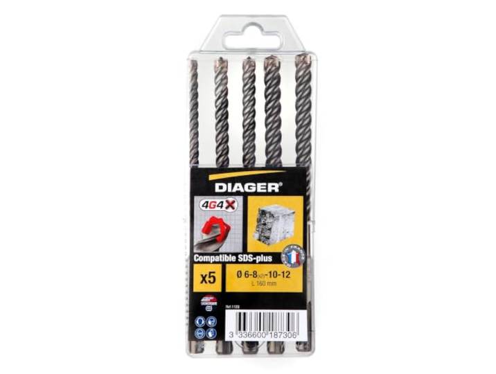 Diager LMA00201 Coffrets de 5 forets béton SDS-plus-112Q
