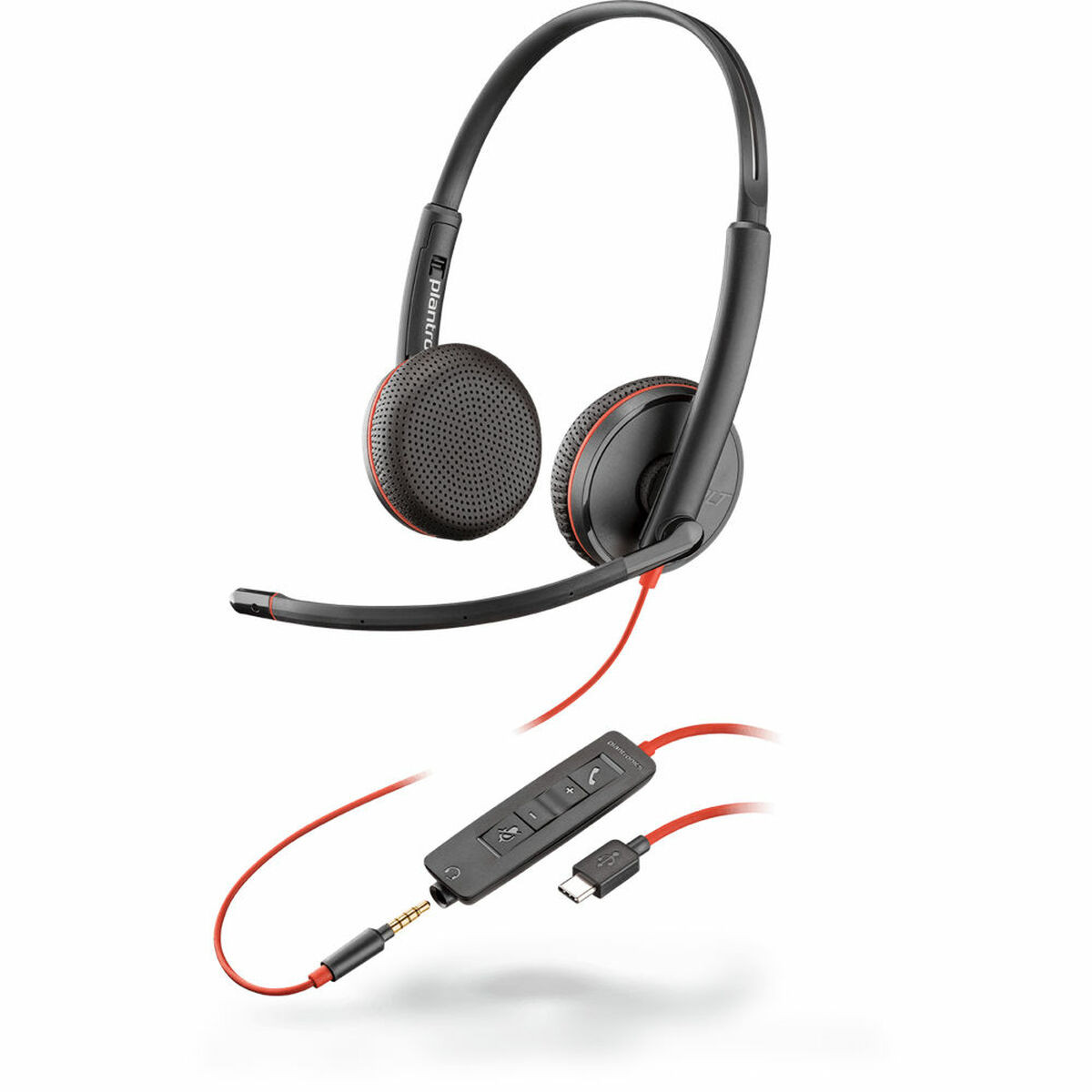 Poly Blackwire C3225 Binaural Headset USB-C + 3.5mm - Zwart
