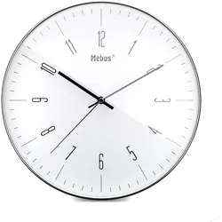 Mebus Quarz-Wanduhr Ø30cm - weiß