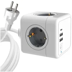 MicroConnect, Steckdosenleiste, Power cube, 4 Schuko outlets (4x, CEE 7/4, 1.50 m)