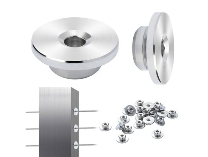 VEVOR 51-delige set voor 1/8 inch kabelrails, wielbeschermhulzen, onzichtbaar zwart spanslot pakket 1/8 inch, beschermafdekkingen met horizontaal gat 0,41 inch