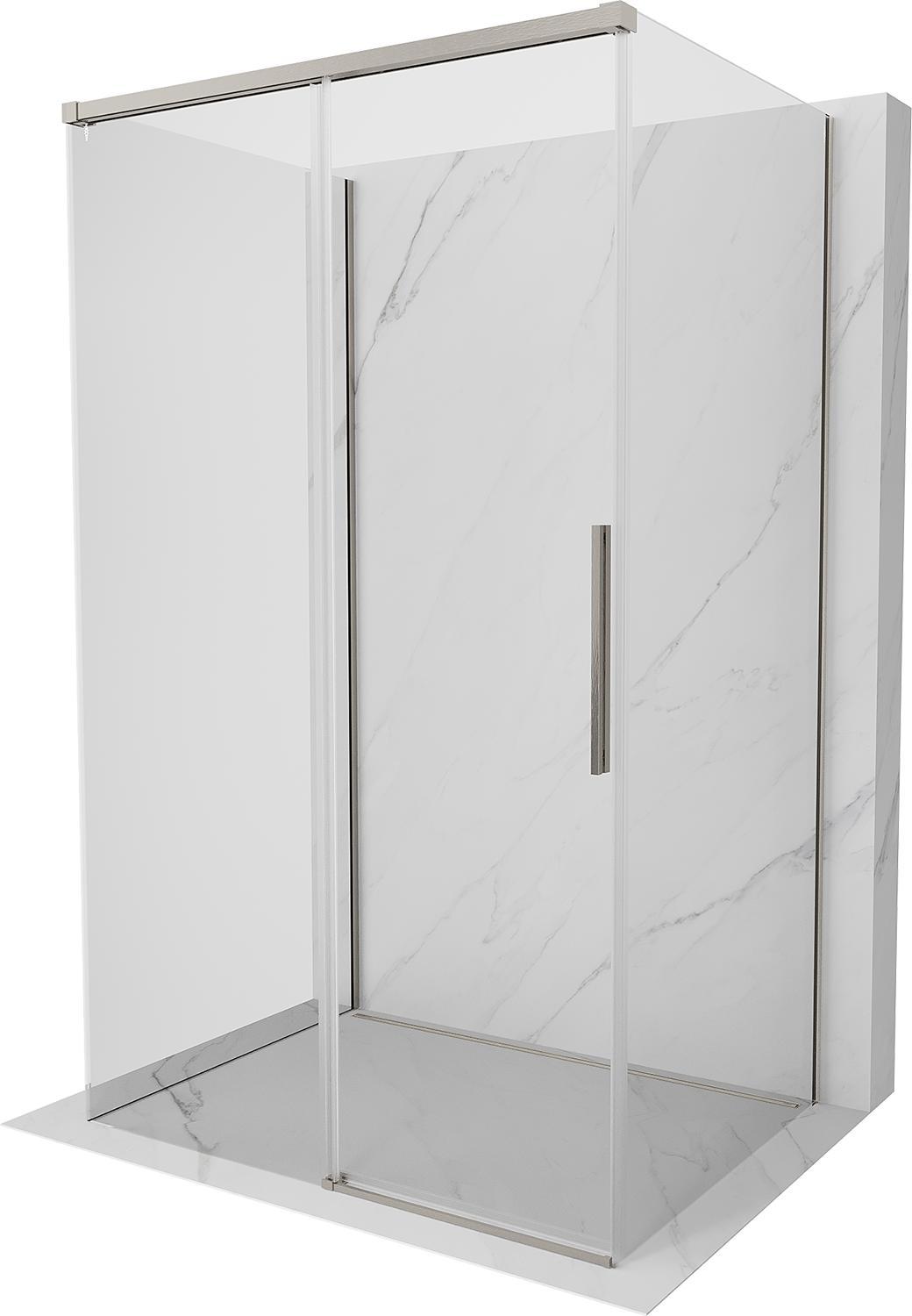 Mexen Rox-3S 3-seitige Schiebeduschkabine 135 x 120 , transparent, gebürstetes Nickel - 8C2-135-120-97-00-3S