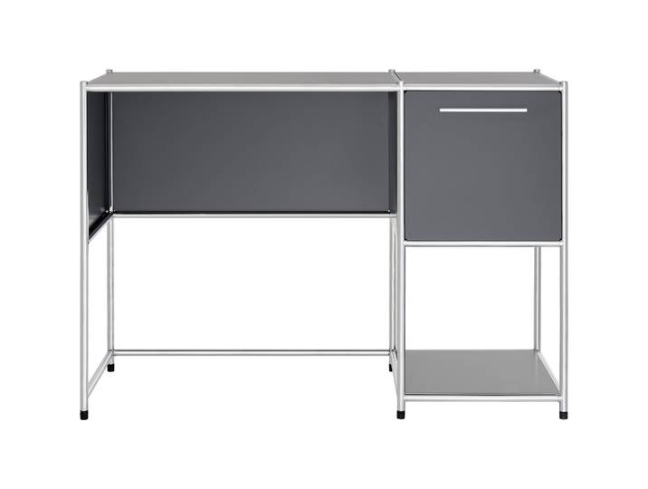 Schreibtisch Cubo grau Metall B 114.5 T 40 cm - Schreibtisch