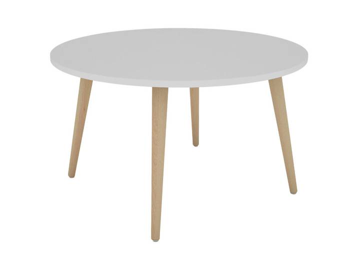 Mid.you Couchtisch, Weiß, Eiche Artisan, Holz, Buche, massiv, rund, rund, 80x46x80 cm, einfacher Aufbau, Wohnzimmer, Wohnzimmertische, Couchtische