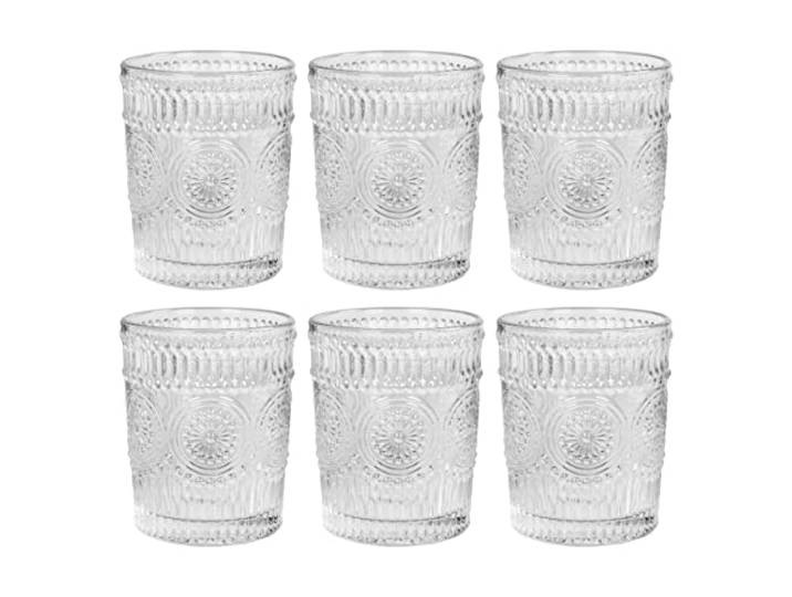 Krumble Waterglas - Vintage - Drinkglazen - Glazen - Waterglas - Whiskeyglas - Vaatwasserbestendig - Set van 6-260 ml per glas - Glas - Transparant