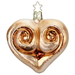 INGE-Glas Manufaktur Christbaumschmuck Weihnachtsgebäck 8cm Glas Figur Mundgeblasen & Handbemalt Weihnachtsbaum Anhänger Weihnachten Christbaumanhänger Braun