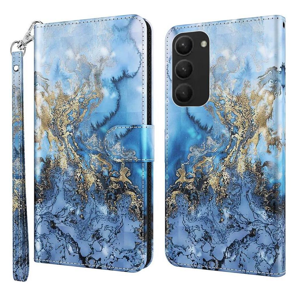 Cover-Discount Etui Glitzer Effekt Marble blau (Samsung Galaxy S24+) (660171388D)
