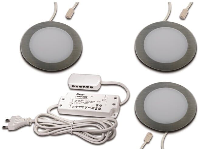 Hera LED Spot encastrable lot de 3 blanc chaud aspect inox (61060430002)