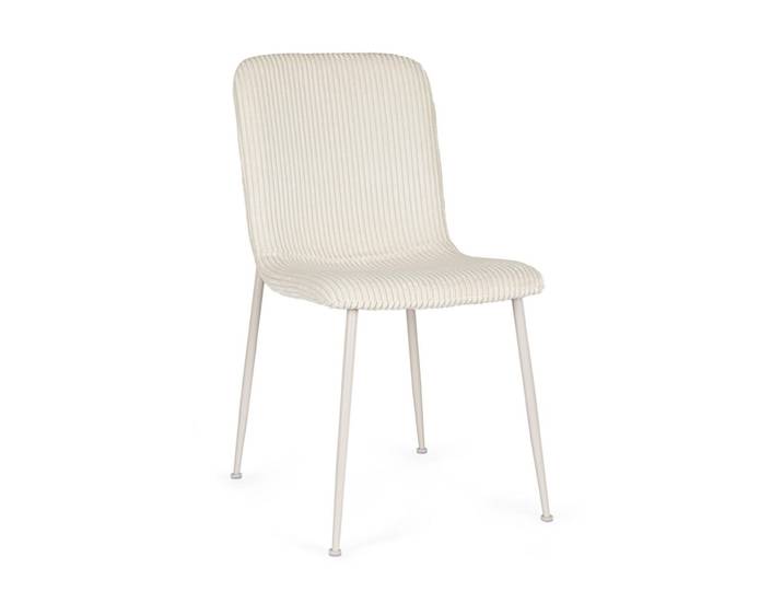 Set 2 chaises beige côtelé