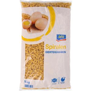 Aro Nudeln Spiralen, Hartweizen und Vollei, 5 kg