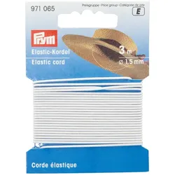 Prym Elastik-Kordel, weiß, Stärke: 1,5 mm, Länge: 3 m
