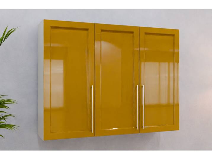Badezimmer Hängeschrank nach Maß - RAL 1027 Currygelb - 120x160x37cm - Individuell konfigurieren