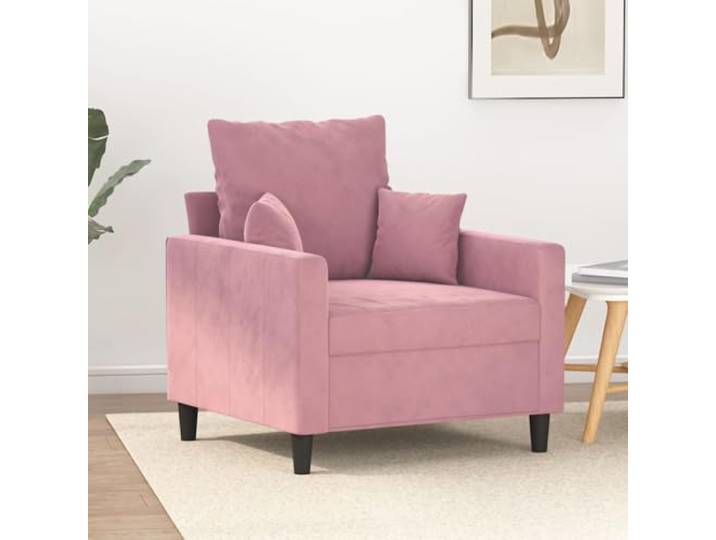 HEFZGDB Rosa Samt Sessel 60 cm Bequemer Lesesessel mit Metallgestell und Polsterung Luxuriöses Wohnzimmer Möbel Stilvolles Design