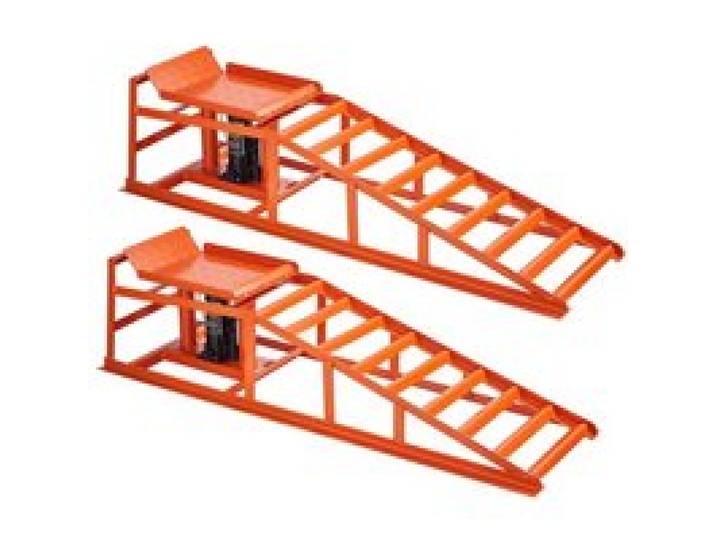 VEVOR Rampe de levage pour voiture, 2 PCs, rampe d'accès voiture, avec cric hydraulique de 5 T, hauteur de levage de 27 à 36 cm, élévateur robuste pour inspection, vidanges et réparation automobile