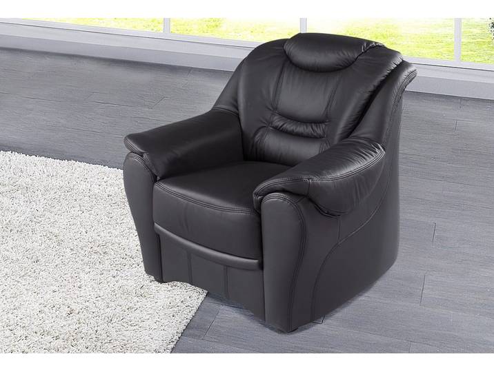 Sessel SIT & MORE Bansin , schwarz, B:98cm H:94cm T:95cm, Luxus-Microfaser ALTARA NUBUCK (100% Polyester);SOFTLUX-Kunstleder;NaturLEDER (echtes Rindsleder)/Korpus SOFTLUX-Kunstleder, Sessel, Sessel