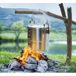 5-in-1 Outdoor-Kochtopf aus Edelstahl
