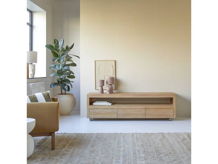 TV Schrank aus massivem Teakholz 180 cm Anoa - Natur - Teak