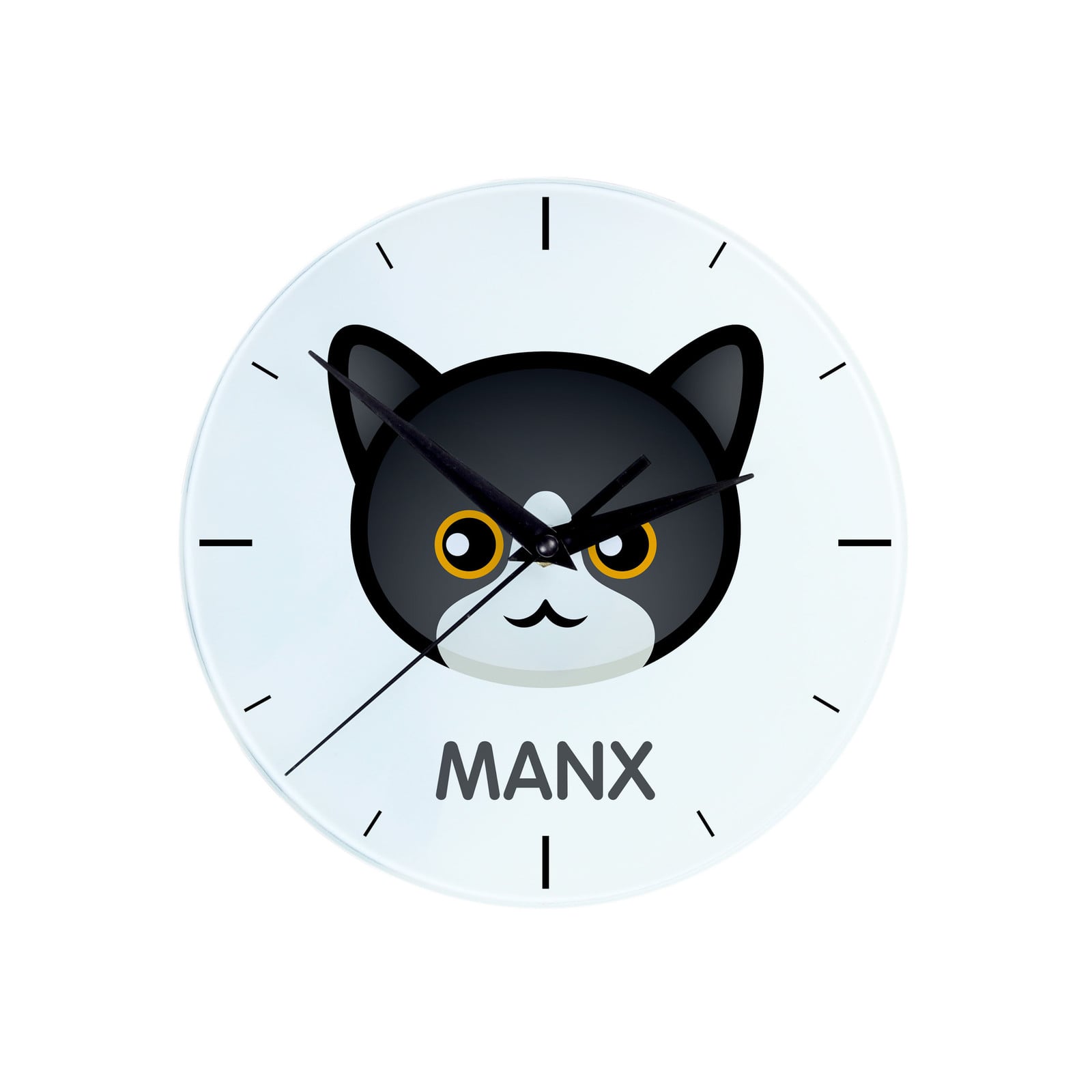 Art-Dog Manx MDF-wandklok met afbeelding