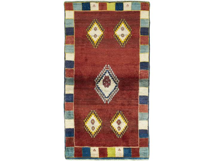 Perser Gabbeh Ghashghai Teppich 103x192 Handgeknüpft Modern Orientteppich Perserteppich Wolle