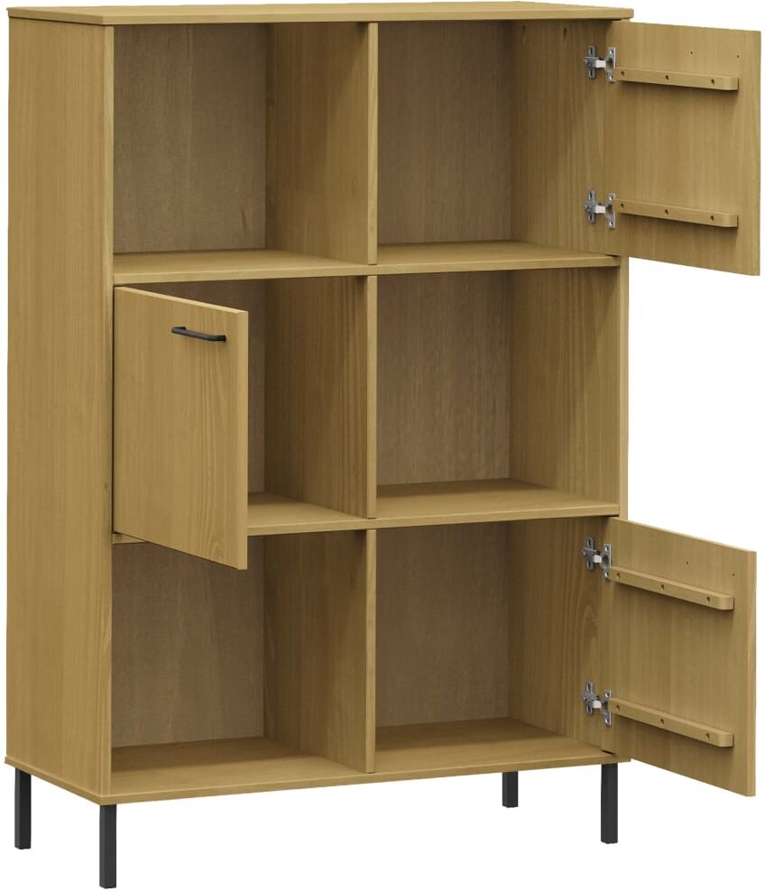 vidaXL Bibliothèque avec pieds en métal Marron 90x35x128,5cm Bois OSLO