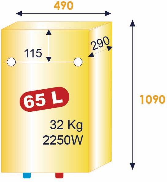Chauffe-eau électrique connecté LINEO multipositions 65 L ATLANTIC 157207 Blanc