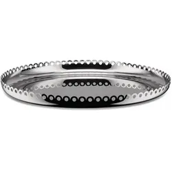 Alessi, Serviergeschirr, Servierplatte EDGES silberfarben