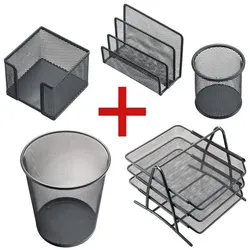 helit 5-teiliges Schreibtischset »Mesh« schwarz