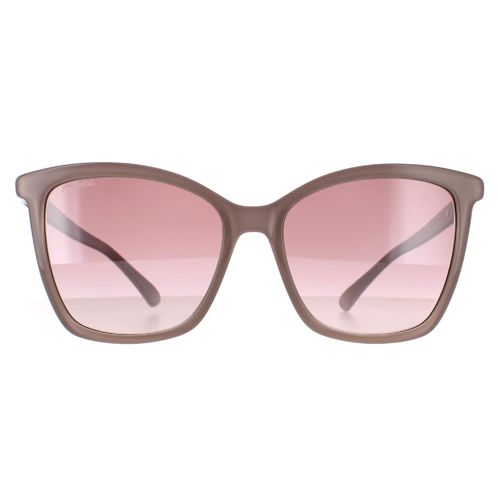 Jimmy Choo ALI/S FWM NQ nude bruin zilver spiegel zonnebril