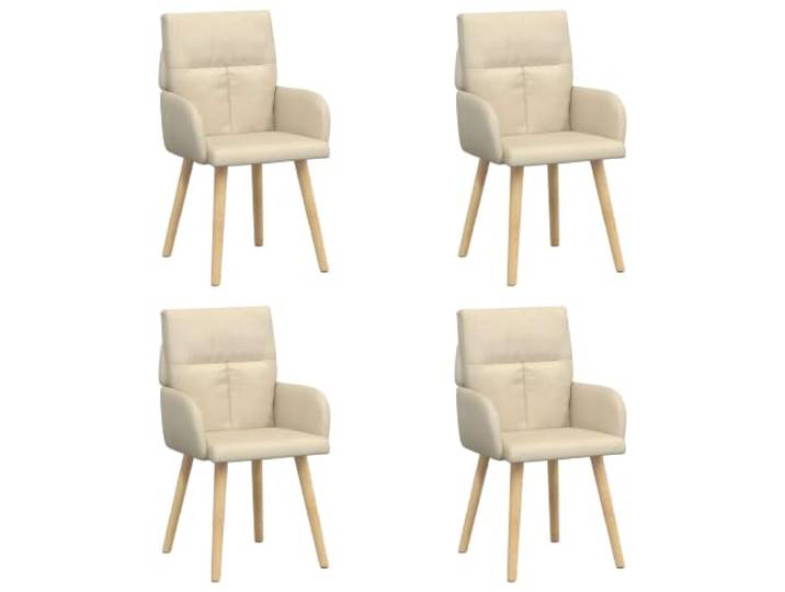 KDVXBCQJH 4er Set Esszimmerstühle Polsterstuhl Creme 60x56x96cm Bequeme Küchenstühle mit Armlehne und Massivholzbeinen für Esszimmer, Wohnzimmer und moderne Sitzbereiche im Haus.